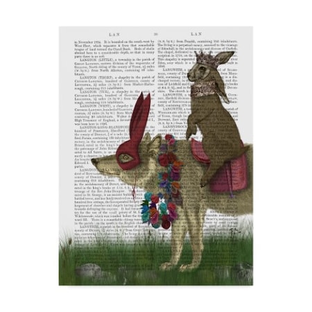 Fab Funky 'Arrival Of The Hare King On Text' Canvas Art,14x19